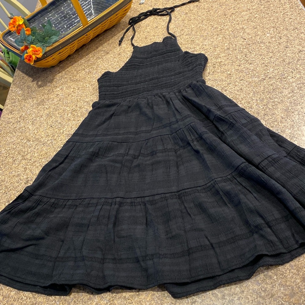 American Eagle Smocked Top Black Dress or Great Swim Cover Up! Medium